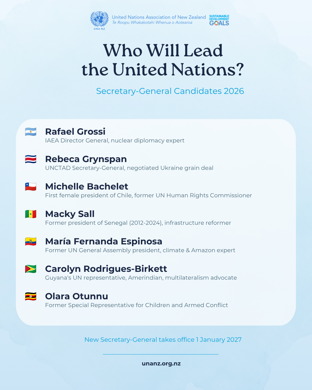 UNA NZ UN Chief Candidates Poster 2